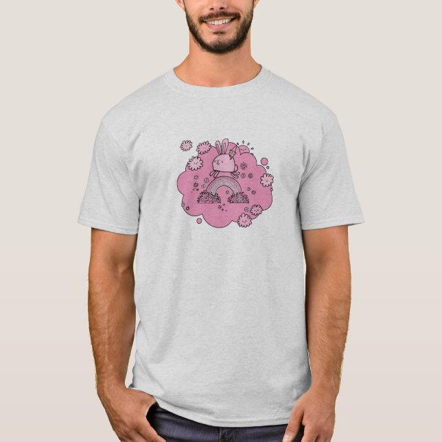 Camiseta rosada del arco iris del rosa del (Anverso)