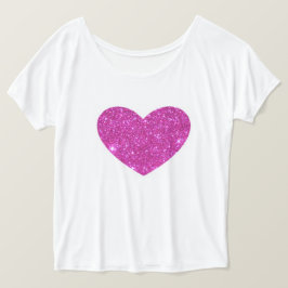 Camiseta rosada del corazón de la chispa que