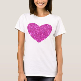 Camiseta rosada del corazón de la chispa que