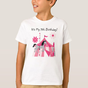 Camiseta rosada del cumpleaños del caballo del