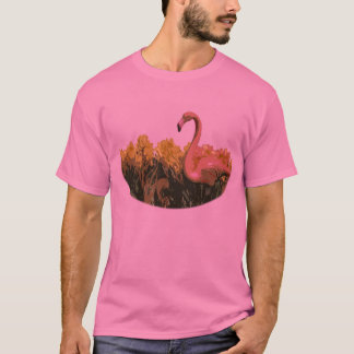 Camiseta rosada del flamenco