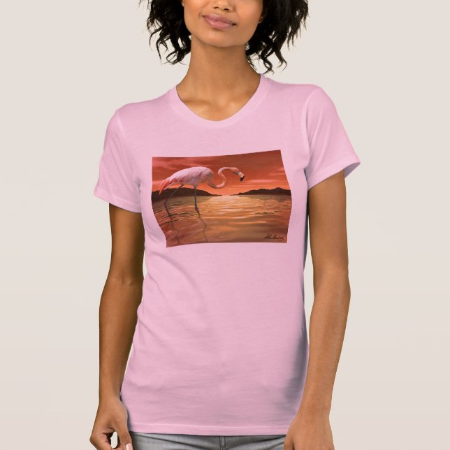 Camiseta rosada del flamenco de la Florida (Anverso)