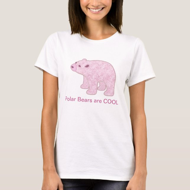 Camiseta rosada del oso polar (Anverso)
