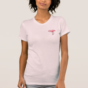 Camiseta rosada del pájaro de la diversión de la