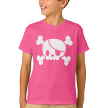 Camiseta rosada del pirata del niño