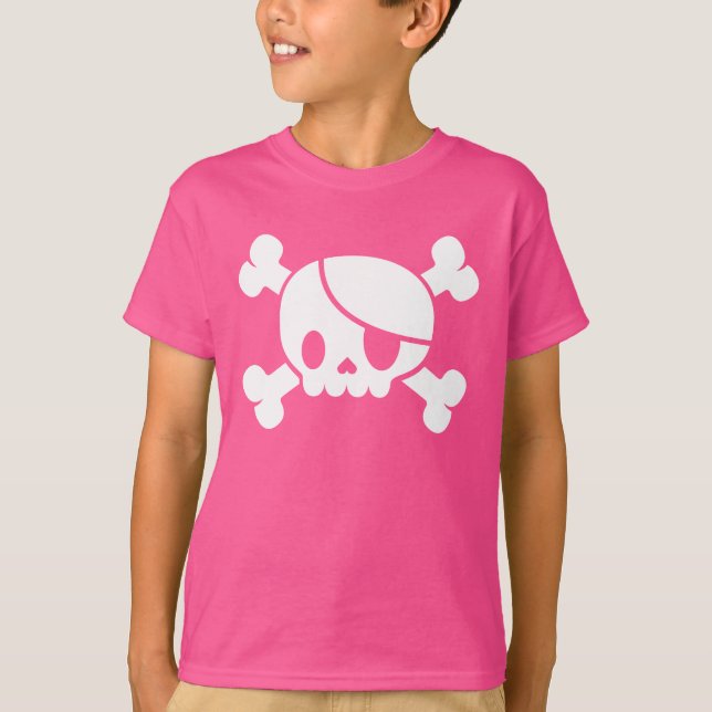 Camiseta rosada del pirata del niño (Anverso)