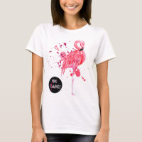 Camiseta rosada del regalo del verano del flamenco