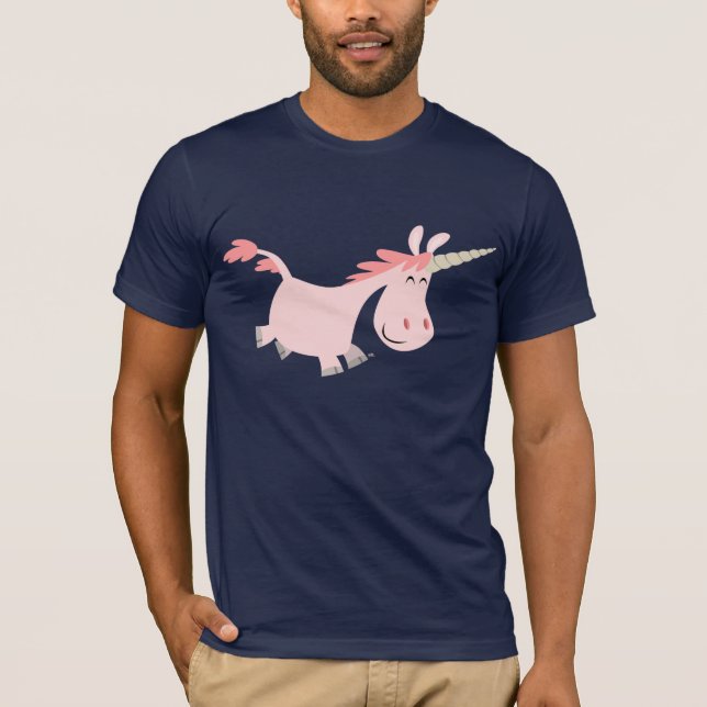 Camiseta rosada del unicornio del dibujo animado (Anverso)