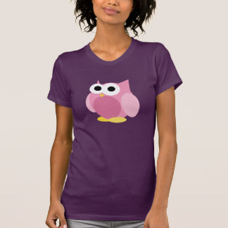 Camiseta rosada divertida del búho