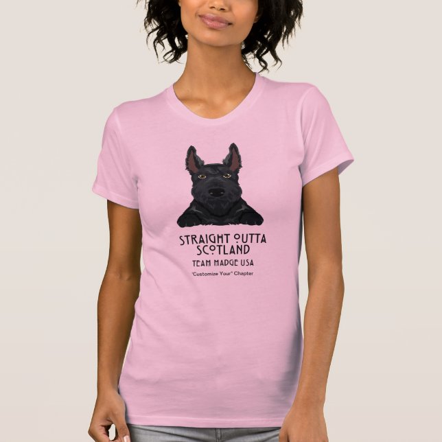 Camiseta rosada "fuera" de las mujeres (Anverso)