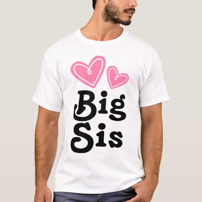 Camiseta rosada grande del corazón del SIS (Anverso)