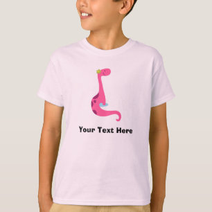 Camiseta rosada personalizada del dinosaurio