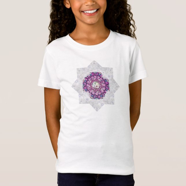 Camiseta Rosada roja cardinal y copo de nieve (Anverso)