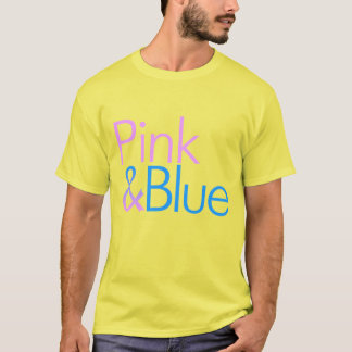 Camiseta rosada y azul del teñido anudado