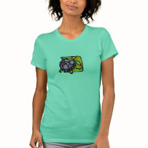 Camiseta rosada y púrpura de la tortuga del estilo