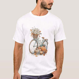 Camiseta Rosas blancas vintage y calabaza de Halloween