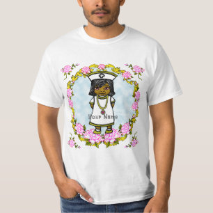 Camiseta Rosas Chica Marrón Enfermera