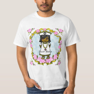 Camiseta Rosas Chica Marrón Enfermera