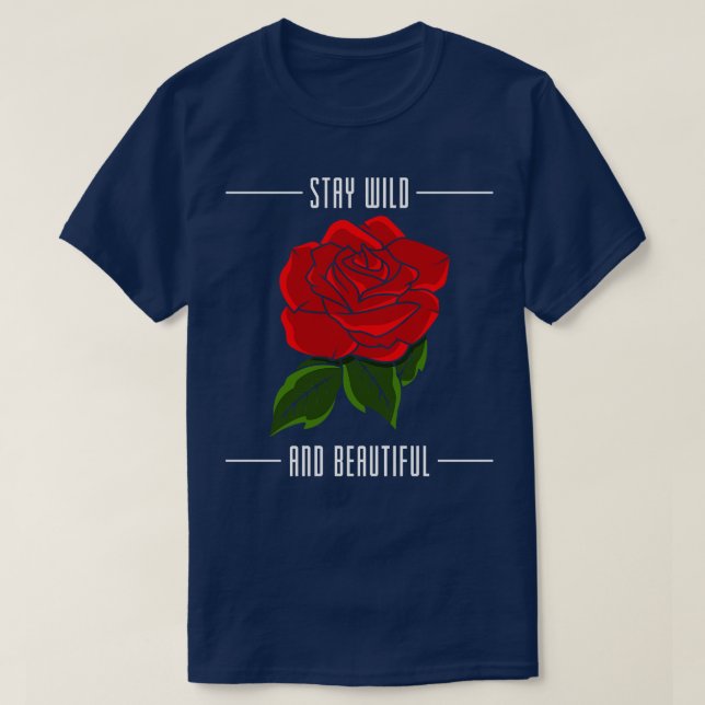 Camiseta Rosas con hojas rojas (Diseño del anverso)