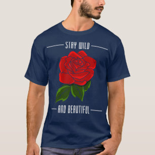 Camiseta Rosas con hojas rojas