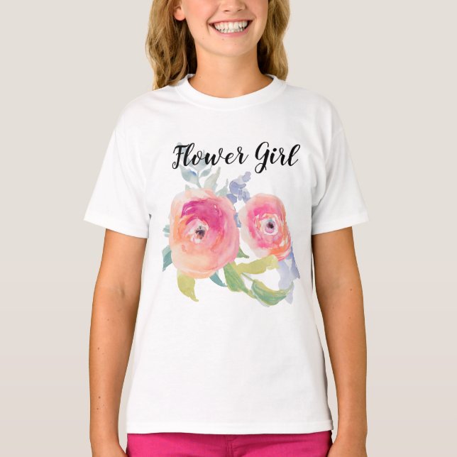 Camiseta Rosas de acuarela de boda (Anverso)