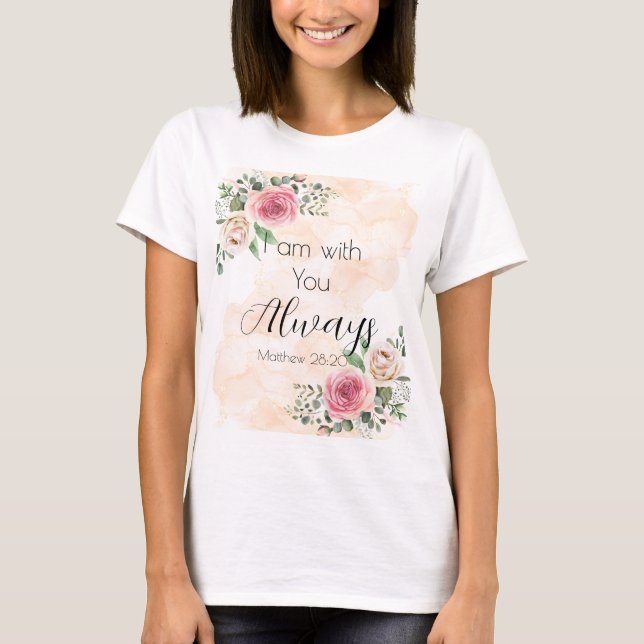 Camiseta Rosas de acuarela que estoy contigo siempre (Anverso)