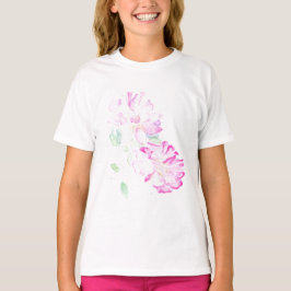 Camiseta Rosas de acuarela rosa de lápiz labial
