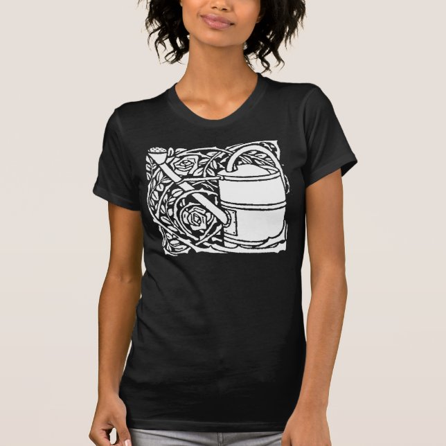 Camiseta Rosas de Art Nouveau y latas de agua (Anverso)