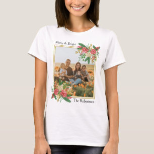 Camiseta Rosas de color de agua dulce y brillante en vacaci