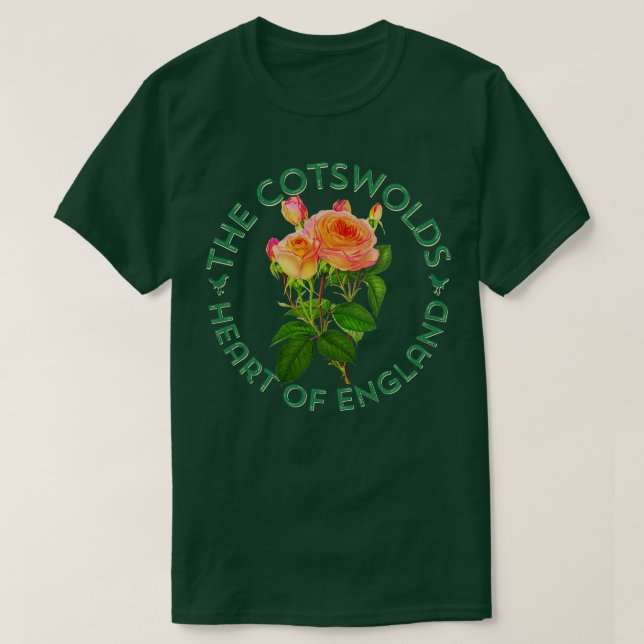 Camiseta Rosas de Cotswolds Reino Unido Botánica de Inglate (Diseño del anverso)