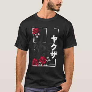 Camiseta Rosas de cráneo estéticos japoneses Gótico Gothic 