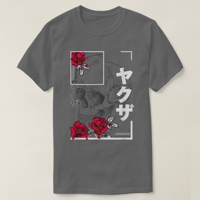 Camiseta Rosas de cráneo japoneses Pastel Gótico Gótico de  (Diseño del anverso)