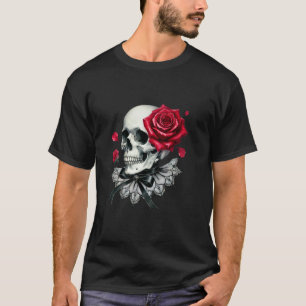 Camiseta Rosas de cráneo San Valentín gótico oculto chica g