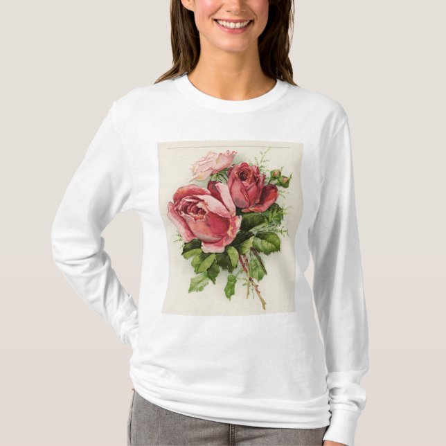 Camiseta Rosas de época de arte de época (Anverso)