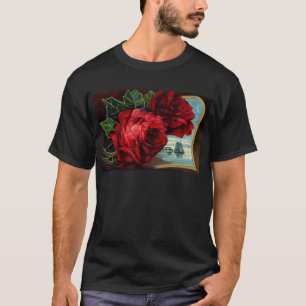 Camiseta Rosas de época y barco velero