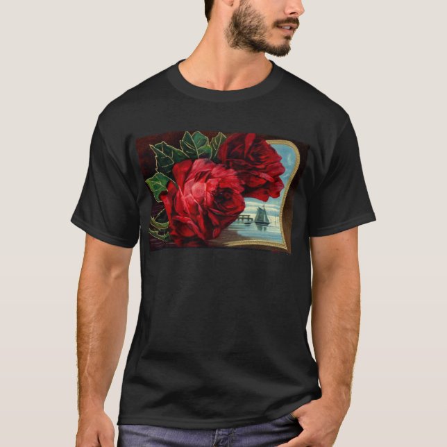 Camiseta Rosas de época y barco velero (Anverso)