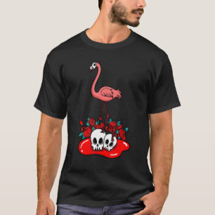Camiseta Rosas de Flamingo Rosado de Halloween se burlan de