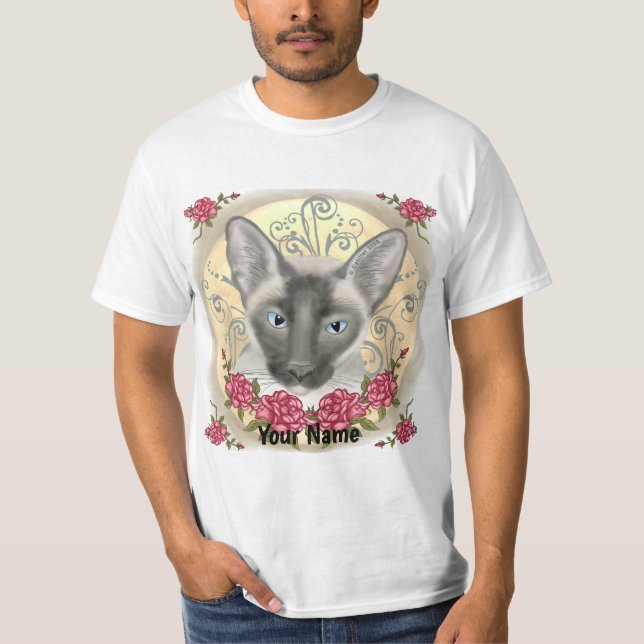 Camiseta Rosas de gato siamés (Anverso)