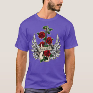 Camiseta Rosas de Guitar Wings Rock y Roll Vintage Music De