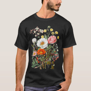 Camiseta Rosas de la cosecha Flor silvestre de la flor flor
