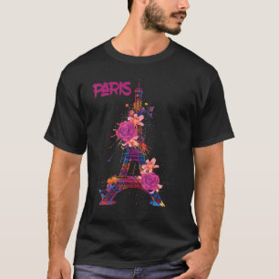 Camiseta Rosas de París Torre Eiffel Souvenir Francia Lo