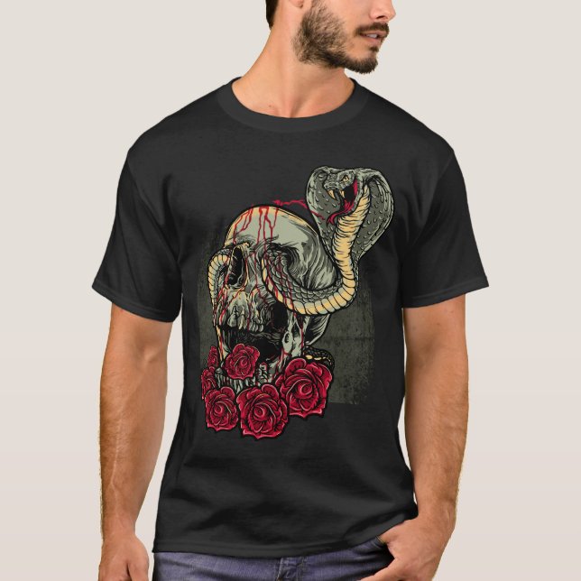 Camiseta Rosas de serpientes asustan al horror (Anverso)