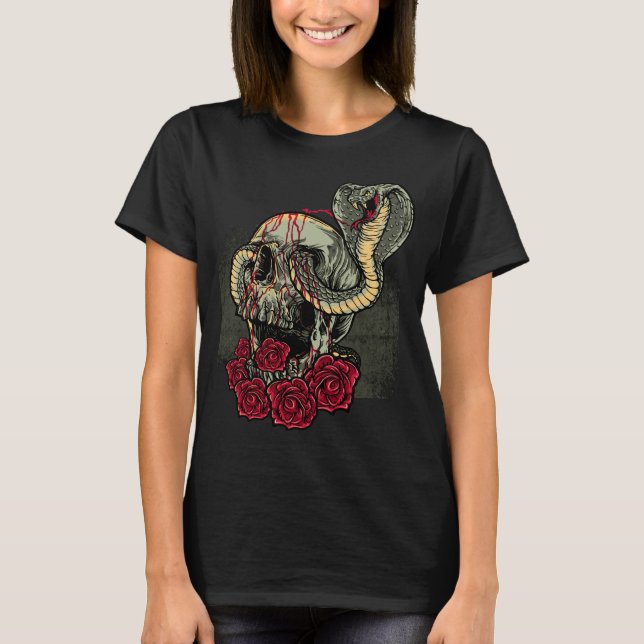 Camiseta Rosas de serpientes asustan al horror (Anverso)