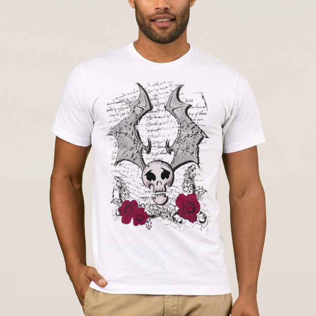 CAMISETA ROSAS DE SKULL-BAT (Anverso)