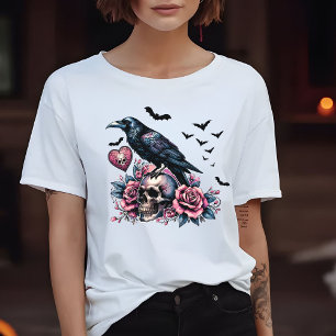Camiseta Rosas de Skull & Raven Bats diseñan rosa