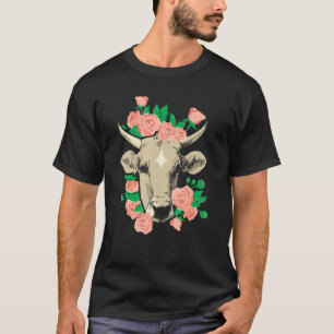Camiseta Rosas de Vaca Floral Flor Linda Esposa del Granjer