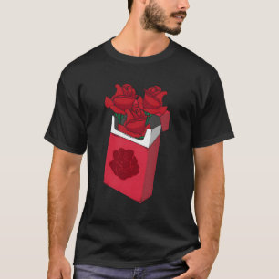 Camiseta Rosas De Vaporwave En Caja De Cigarrillos Rojos Il