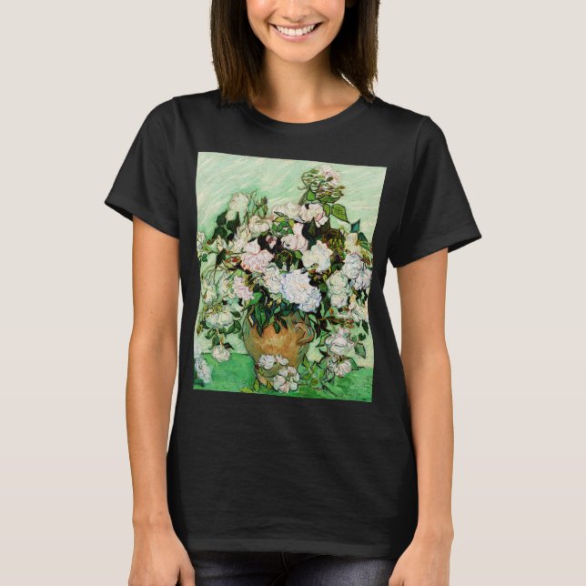Camiseta Rosas de Vincent Van Gogh (1890) (Anverso)