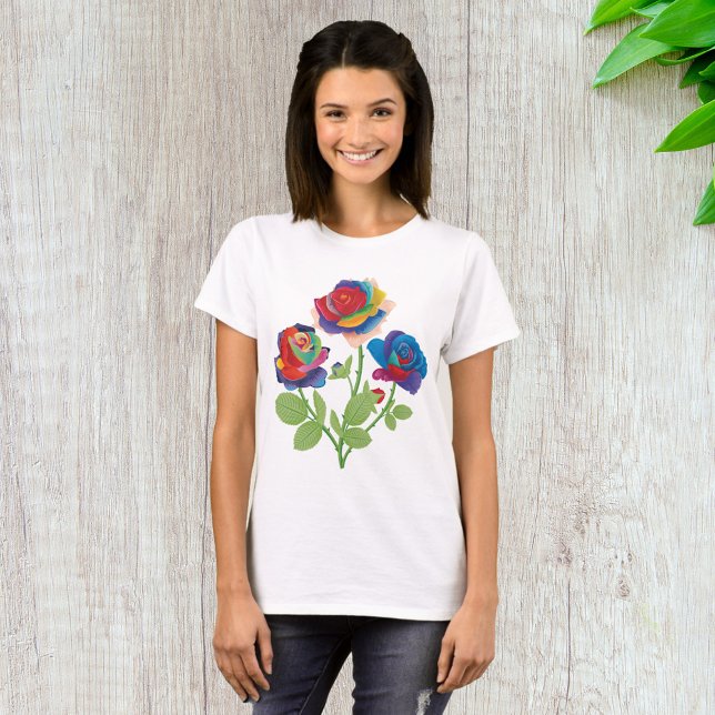 Camiseta Rosas del arcoiris (Subido por el creador)