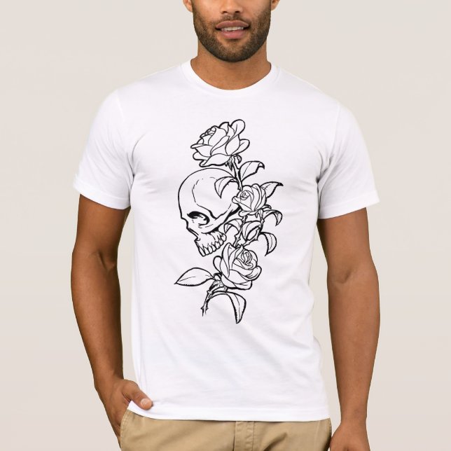 Camiseta Rosas del cráneo n (Anverso)